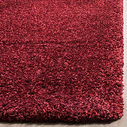 Image of Imra Carpet for Bedroom Handwoven Fluffy Shag Collection with 2 inch Thickness 5.1 X 7.2 Feet (150X210 cm) Color Maroon