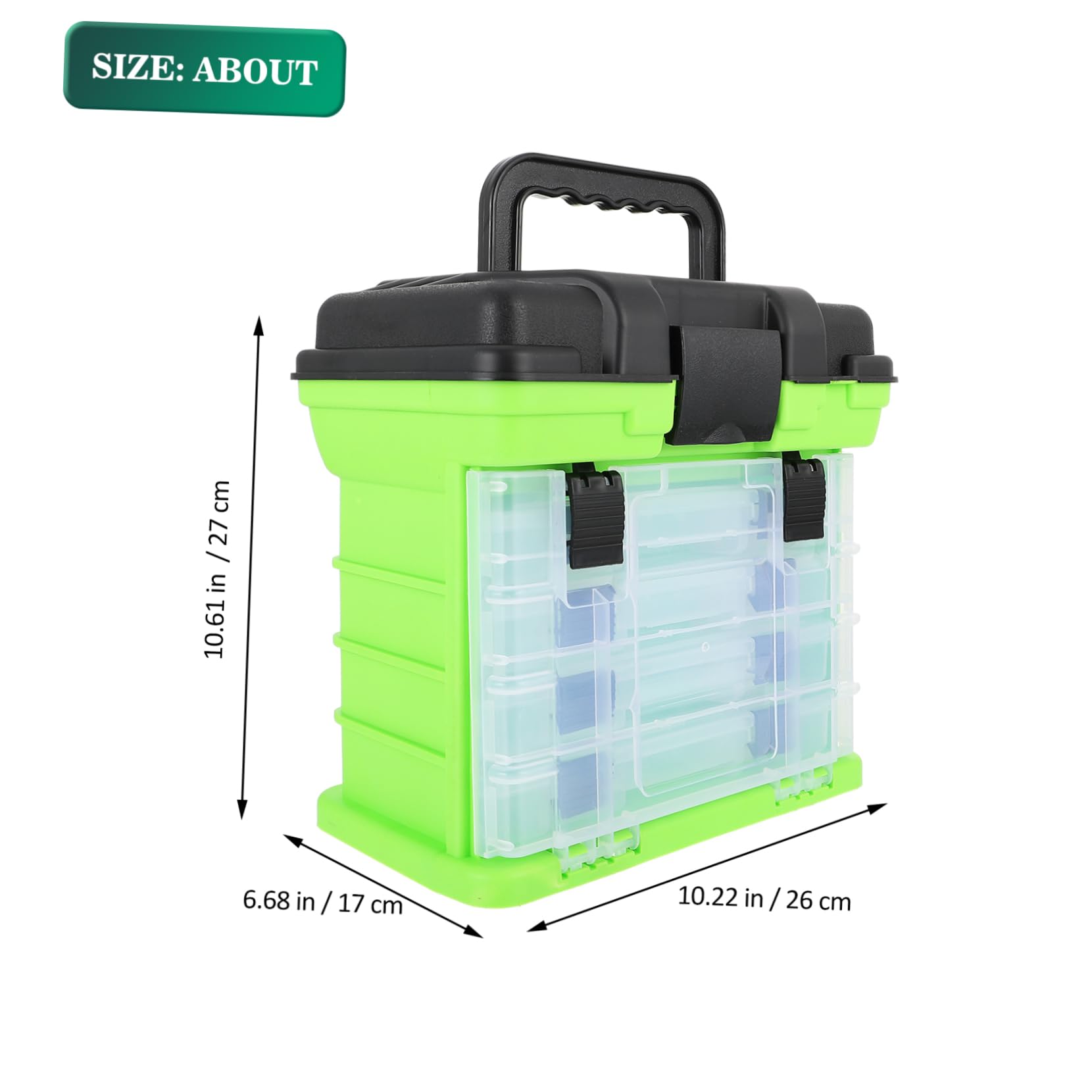 Boîte à Outils pour Matériel De Pêche Boîtes De Tacle De Pêche Porte-leurre De Pêche Boîtes De Leurres De Pêche Stockage D'articles De Pêche Plastique Vert