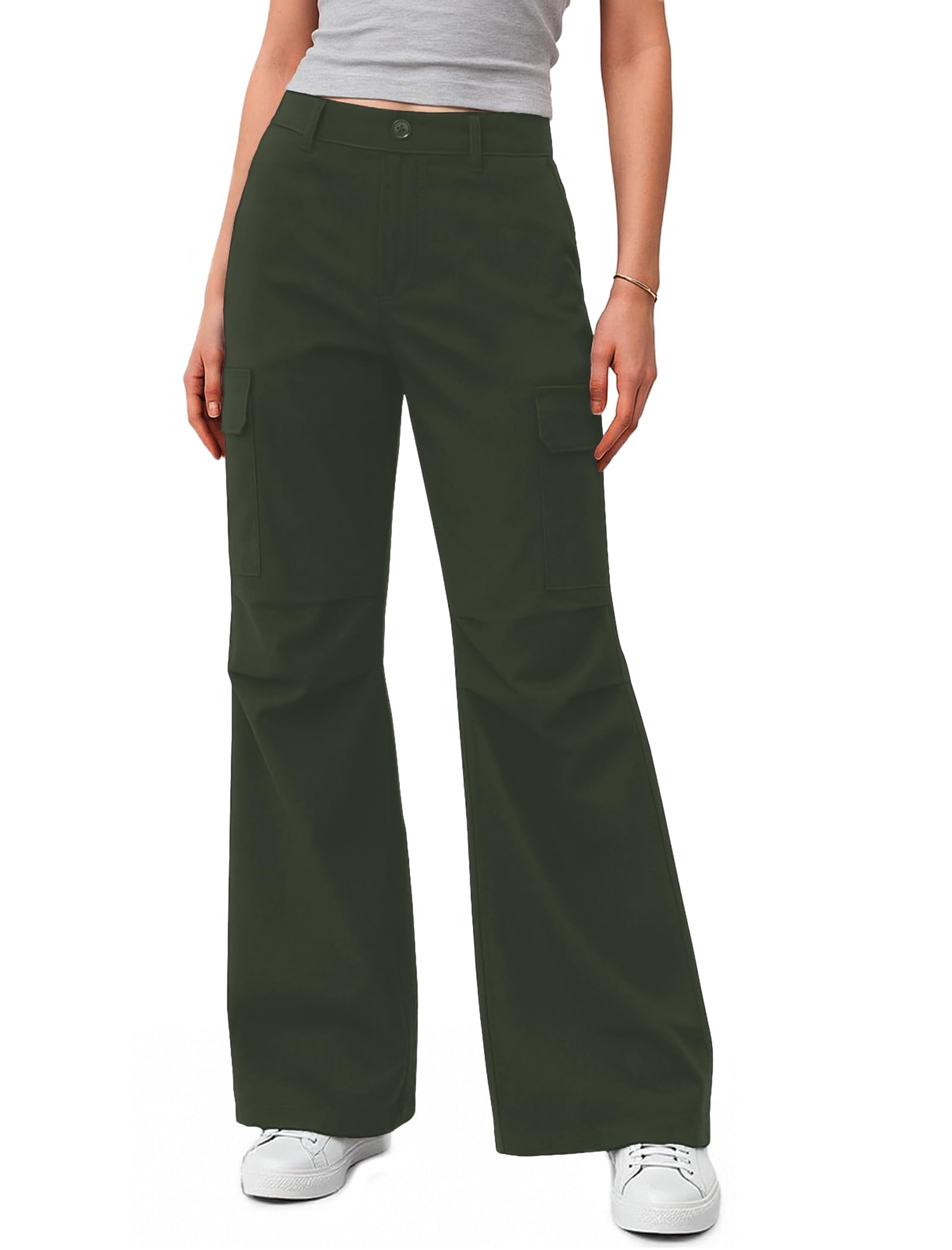 JEKAOYI Womens Cargo Pants with Pockets Quick Dry Bootcut Hiking Pants Baggy Lightweight Water-Resistant — view 7