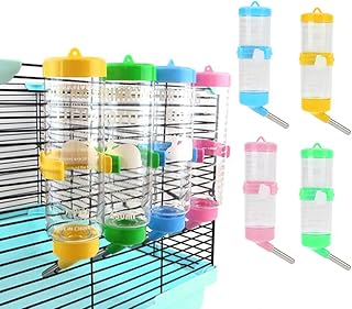 Hamsters Water Bottle, Automatic No Drip Hanging Water Feeder Dispenser for Small Animals Guinea Pig Rat Rabbit Dwarf Gerbil Chinchilla(125ML)