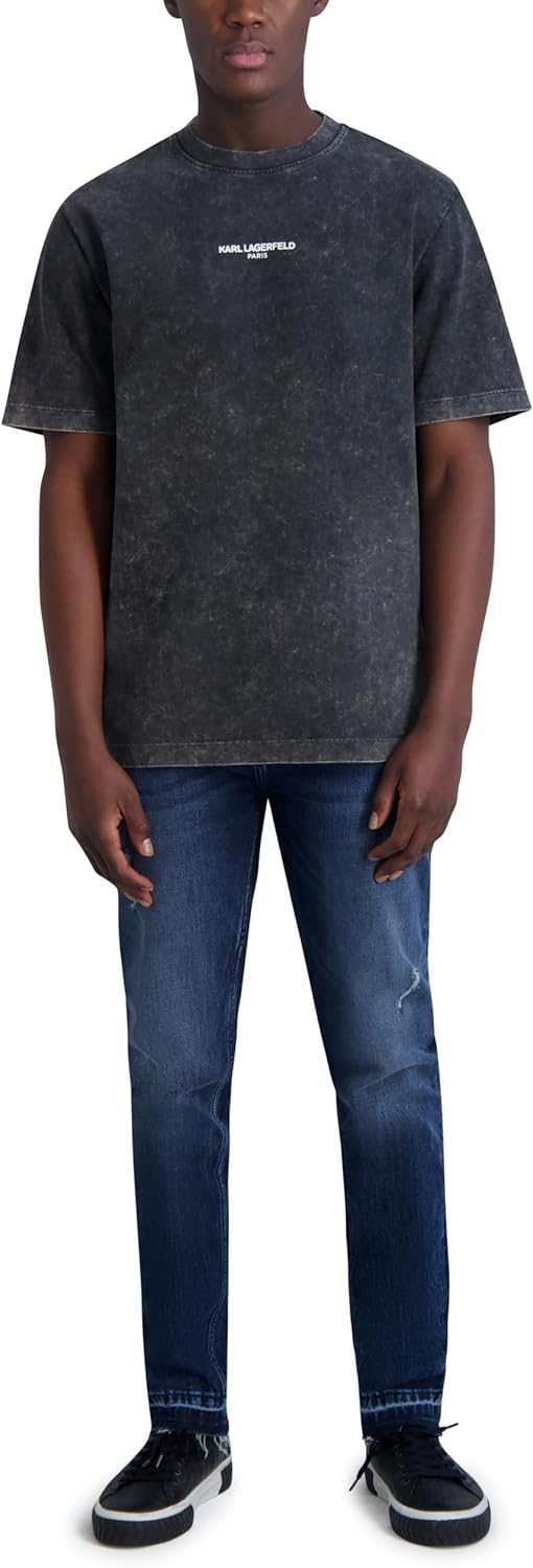 KARL LAGERFELD Mens Slim Fit Exposed Size Zip Pant