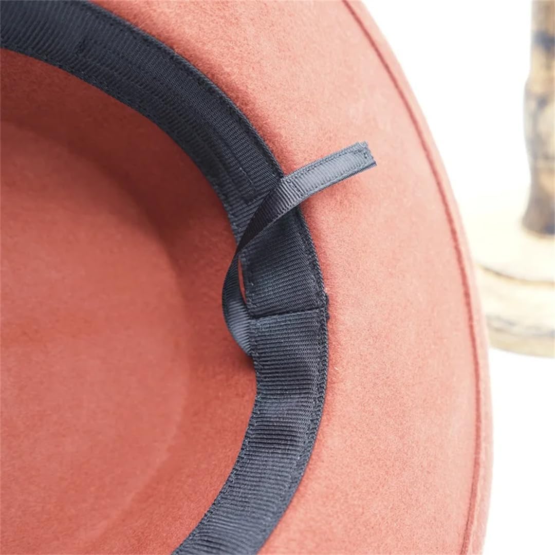 Wool Wide Hat Winter Fedoras Classic Panama Hat for Women Boater Hat Ladies Church Party Hat