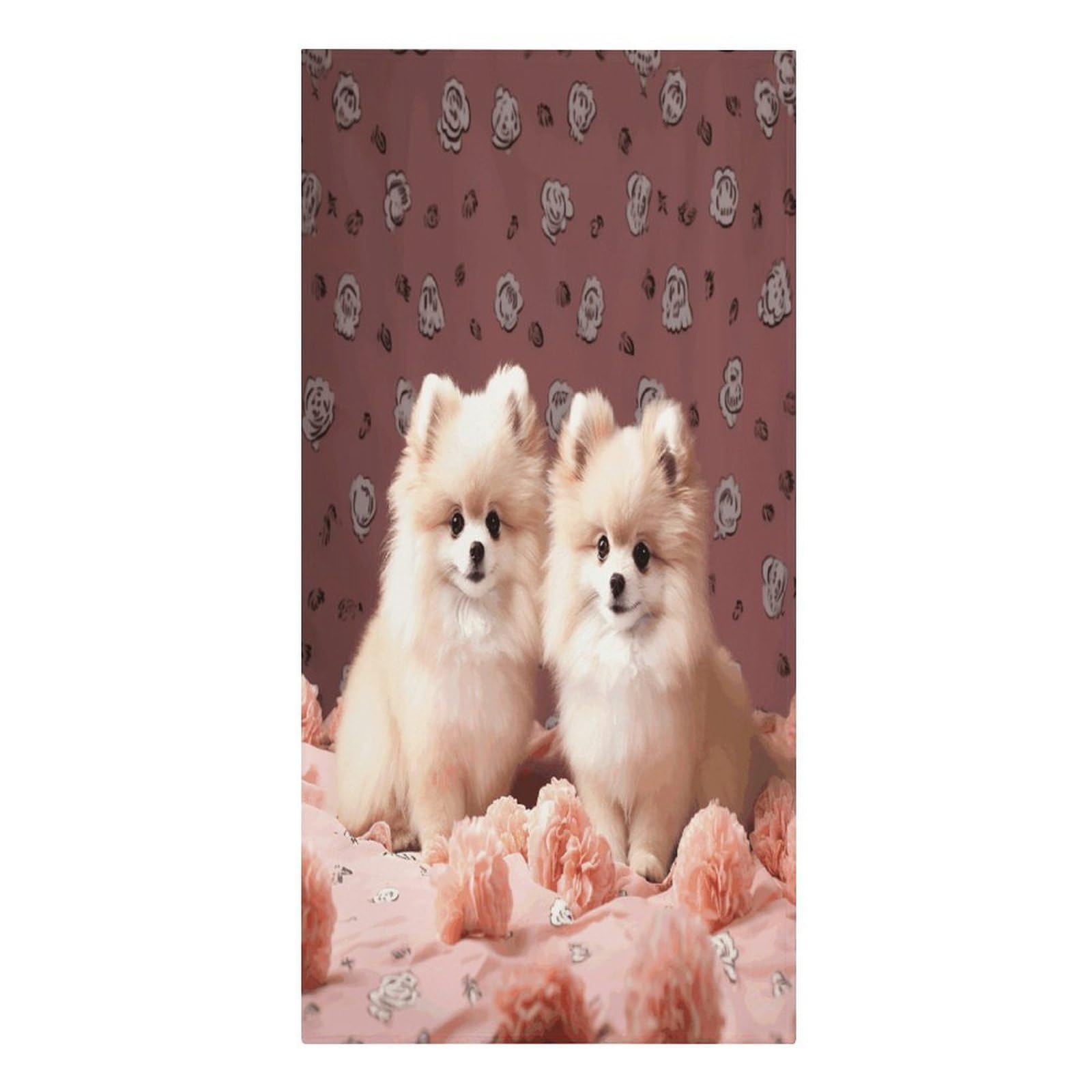 VstaDank Pomeranians Puppies and Point Beach Towels 30"x61" Microfiber Super Absorbent Large Bath Towels Cozy Soft Swim Travel Towel Quick Dry Thin Pool Towel Beach Accessories for Outdoor Adult