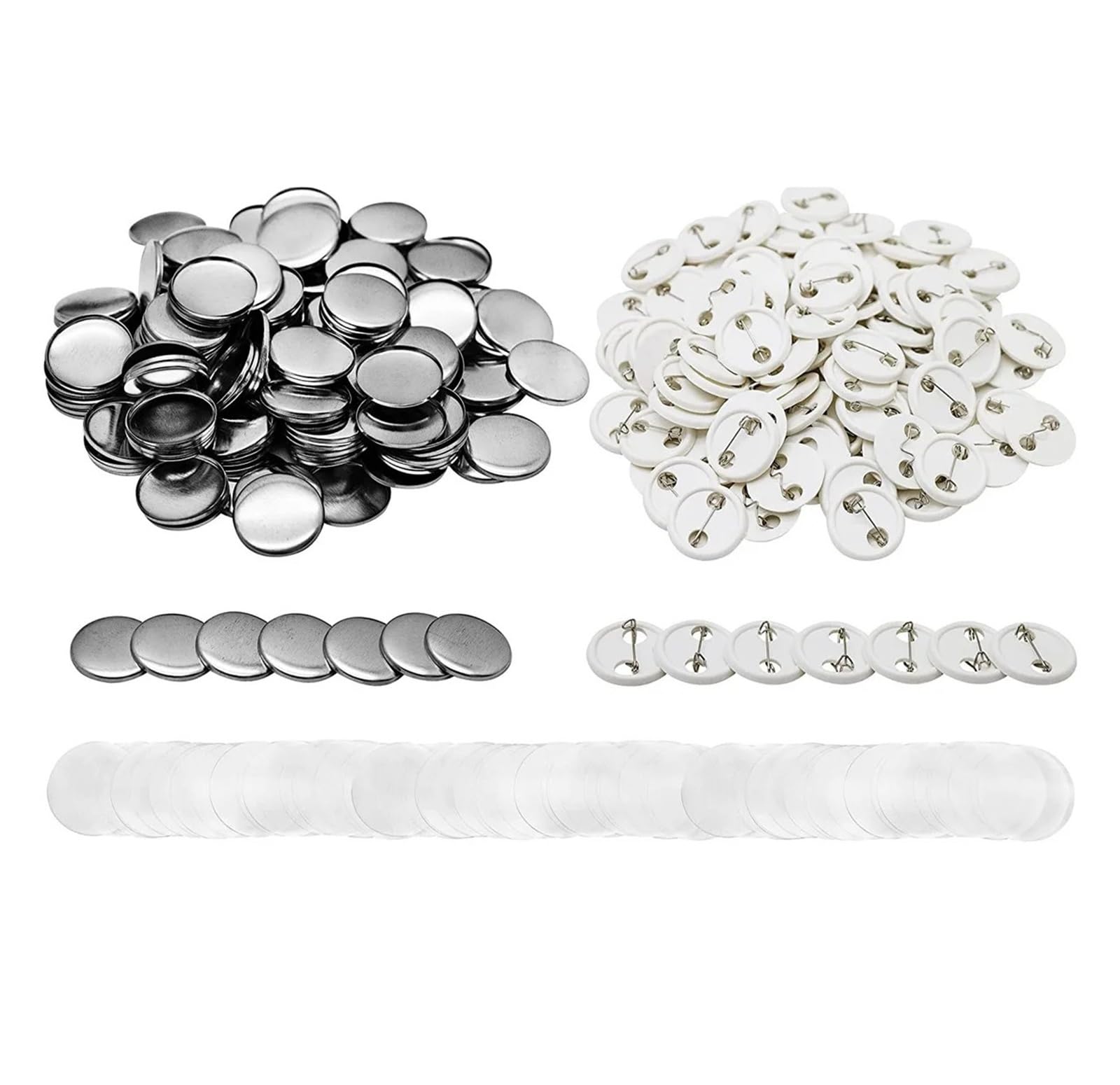 100/200 szt. Pusta plakietka Pin Button Maker Części, zestaw do tworzenia materiałów, materiały do ​​rękodzieła DIY Kompatybilne i wielofunkcyjne