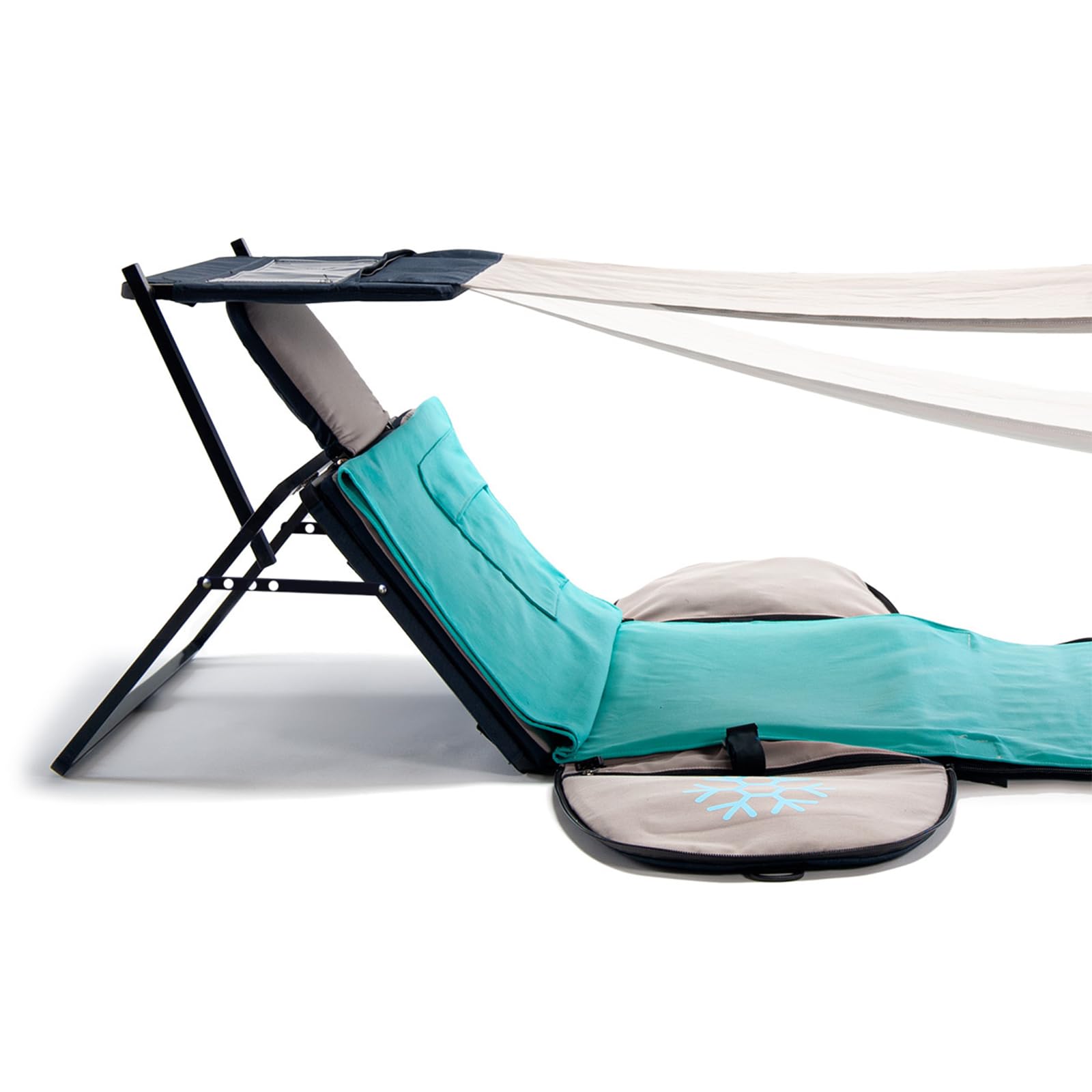 SunBack | Zaino 35 L Trasformabile in Lettino Prendisole con Parasole, Zaino 2 in 1 con Sdraio Pieghevole Integrata, Lettino da Spiaggia Portatile per Mare, Campeggio e Outdoor, Brevettato