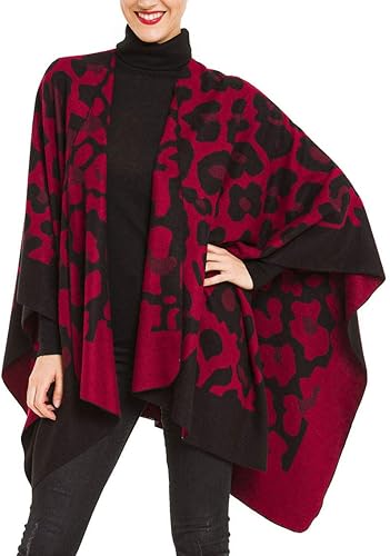 MIMOSITO Chal envolvente tipo poncho Ruana para mujer, suéter abierto al frente para otoño e invierno