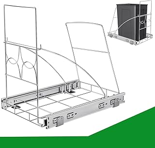 Pull Out Trash Can Under Cabinet, Under Sink Trash Can Pull Out Adjustable Trash Can Slider for Kitchen Cabinet，（ Trash Can Not Included）