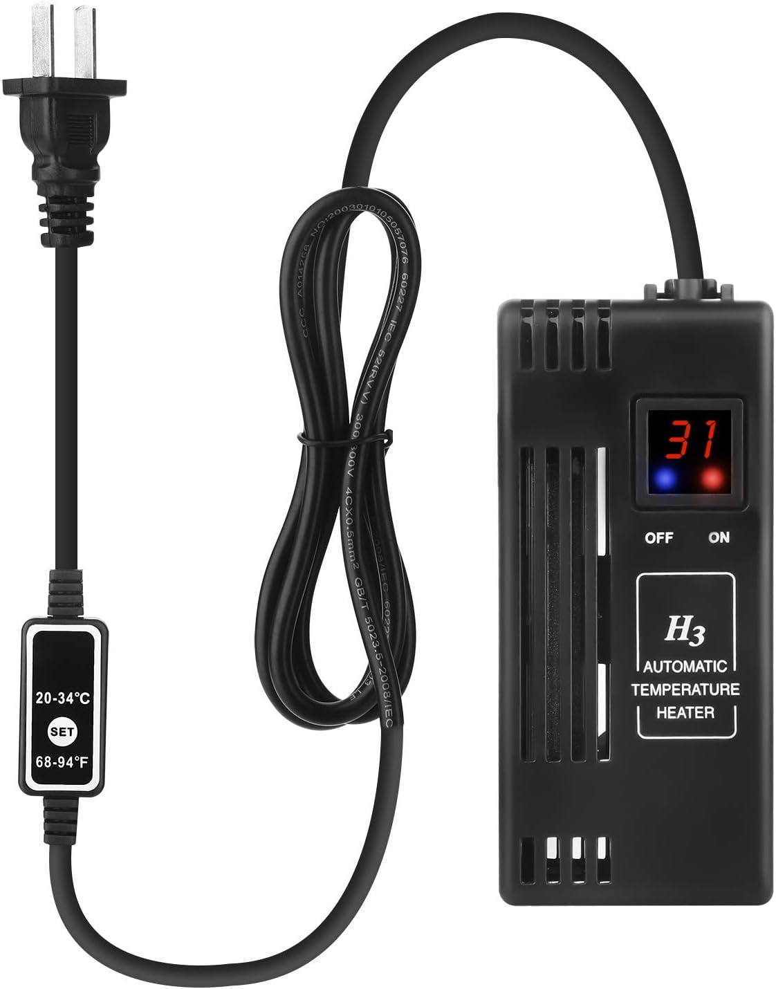 NO.17 Small Submersible Fish Tank Heater 50W, Mini Aquarium Heaters