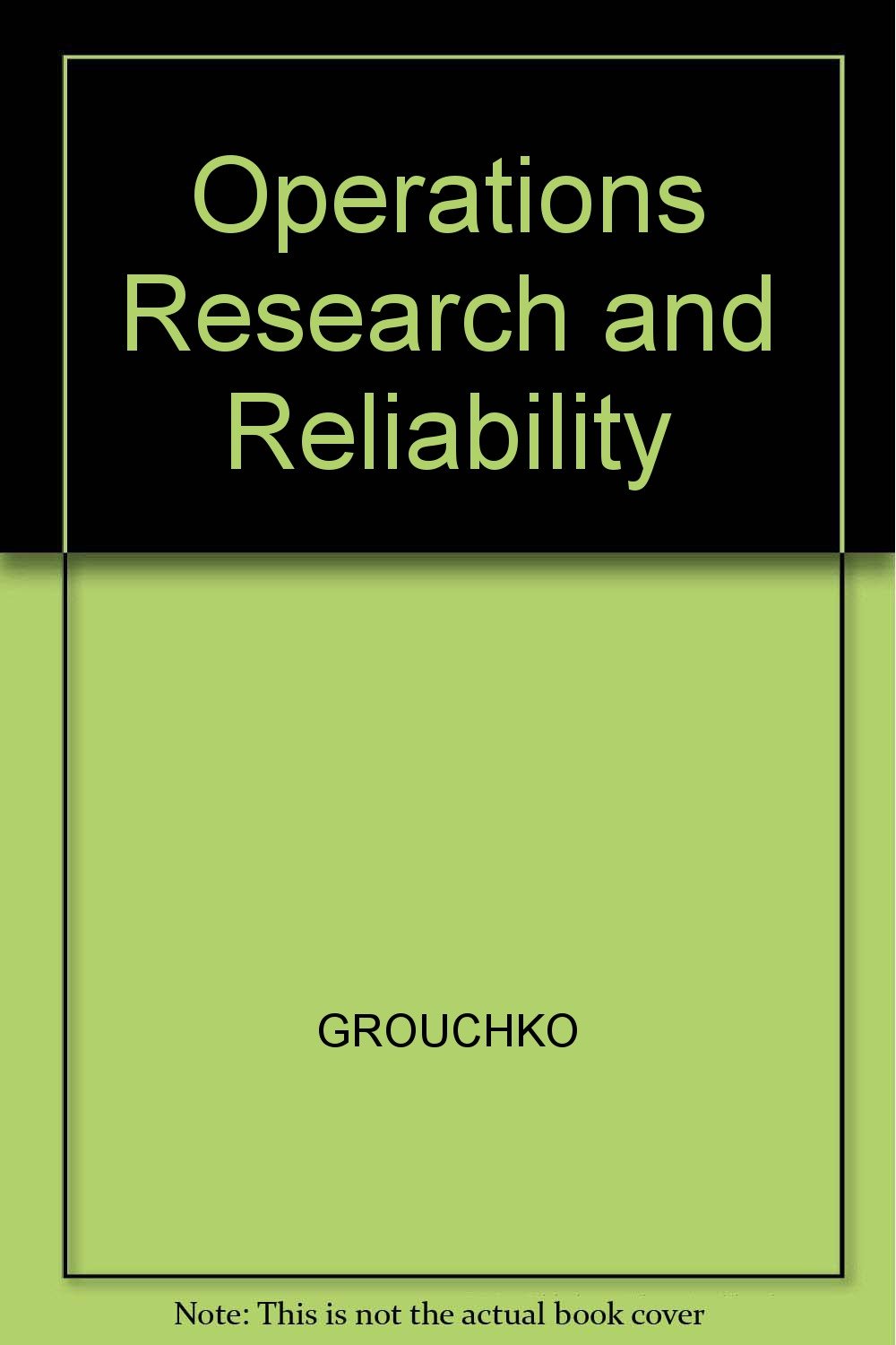 Buy Operations Research and Reliability Book Online at Low Prices in