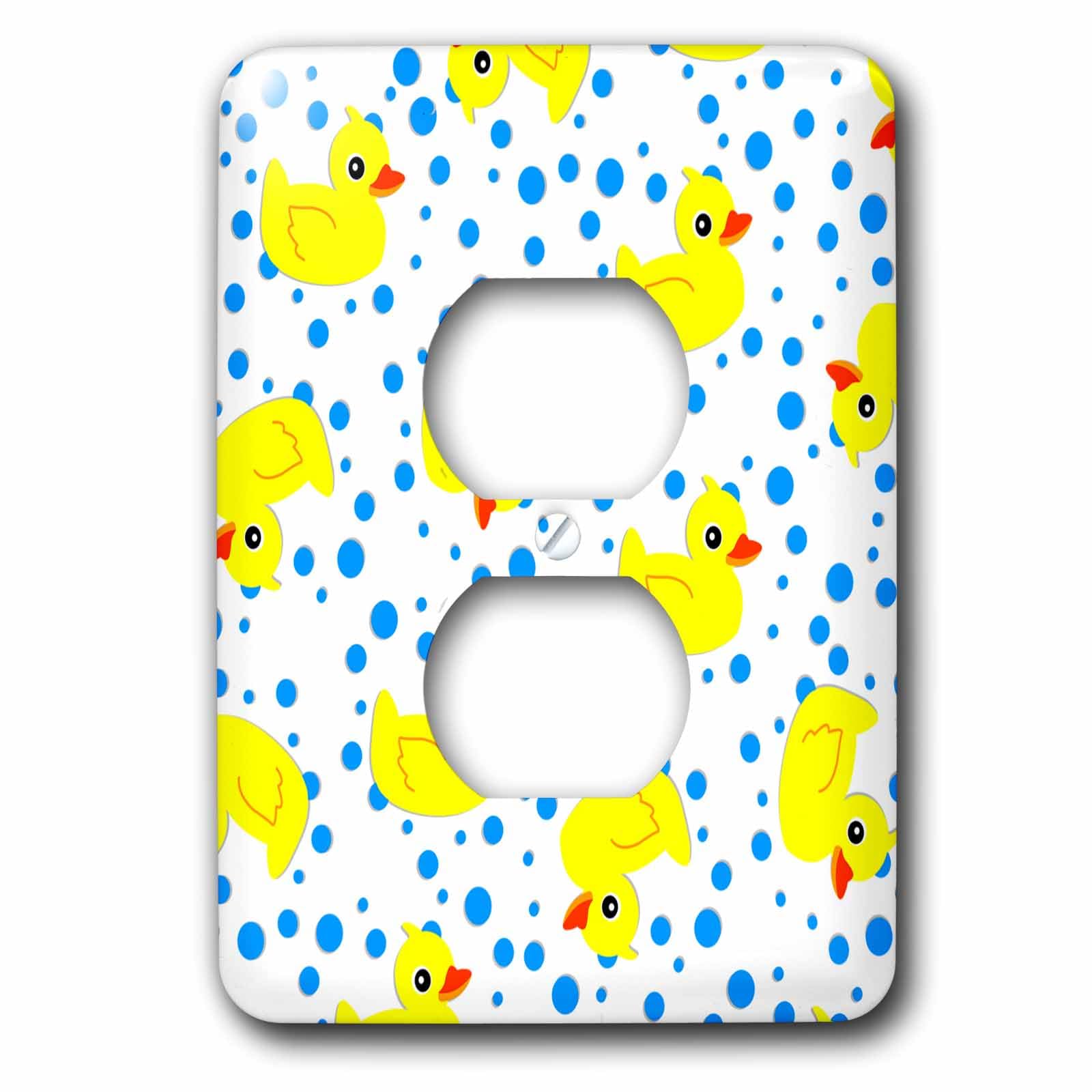 Plaque double prise canard jaune mignon pour embellir les pièces de la maison