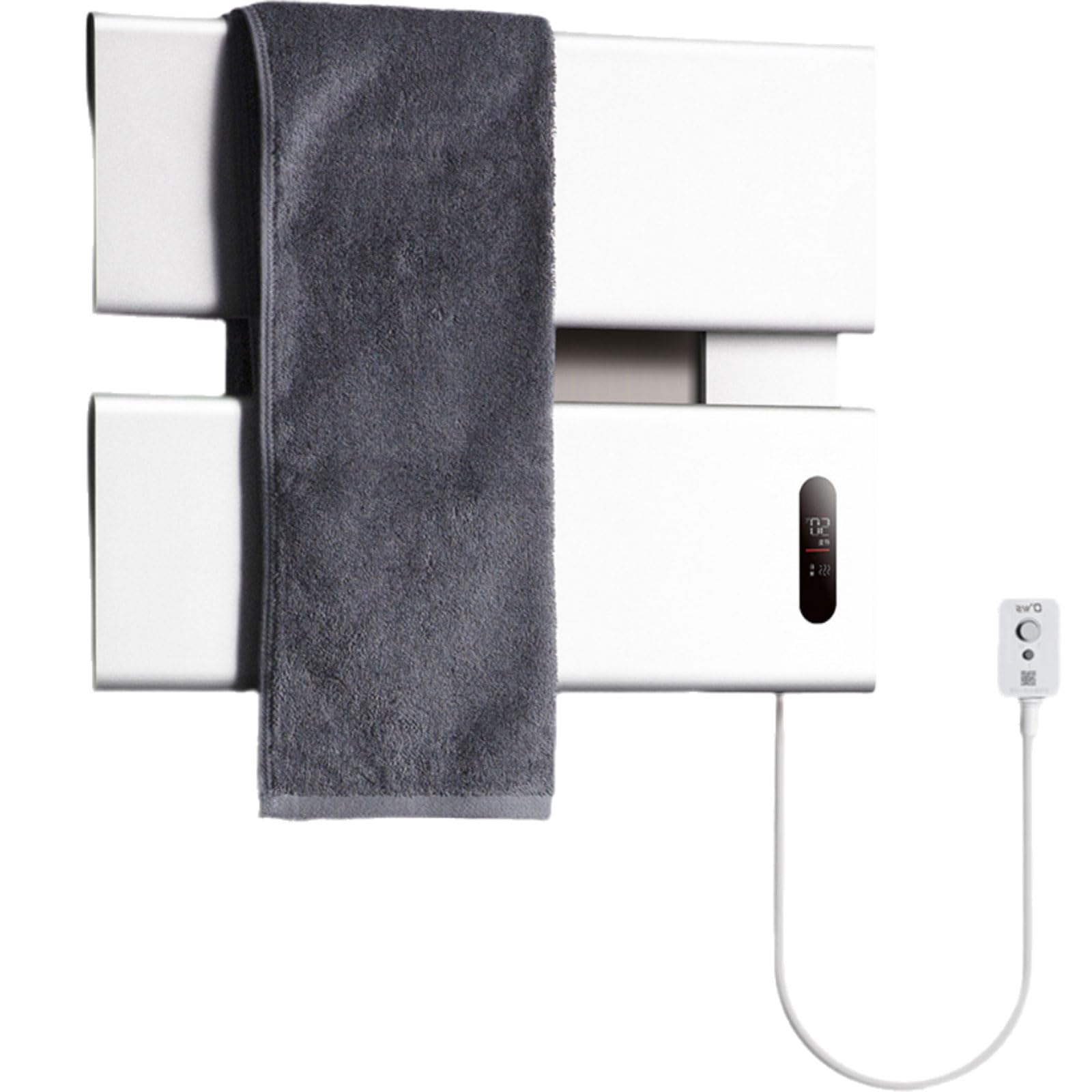 Sèche-serviettes électrique intelligent 80W avec minuterie et 3 niveaux de chaleur