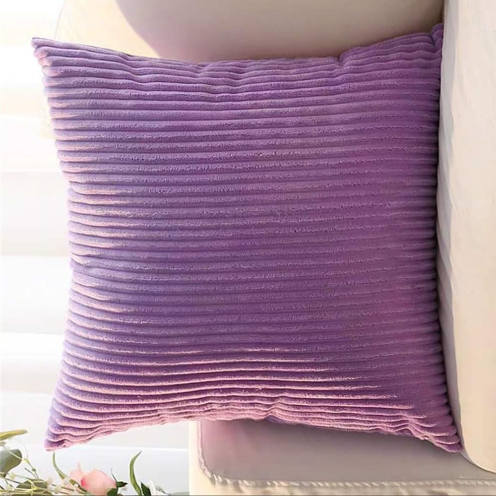 SWJ-swjssb Super King Size Pillow Cases 80x80 75x75 Cm,Square Extra Large Cushion Covers Soft Throw Pillow Cover With Zipper Corduroy Decorative Pillowcases For Sofa Couch(Violet,26x26 inch 1pc) โ image 1