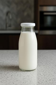 2 Adet Plastik Beyaz Kapaklı 500 ml Sürahi Süt, Ayran, Su, Limonata Meşrubat Şişesi Cam Şişe 500cc