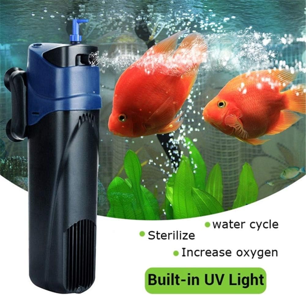 JUP-02 5W UV Sterilizer Submersible Filter Pump, Filtration Oxygen Pump, Water Cycle Aquarium Fish Tank (US Plug)