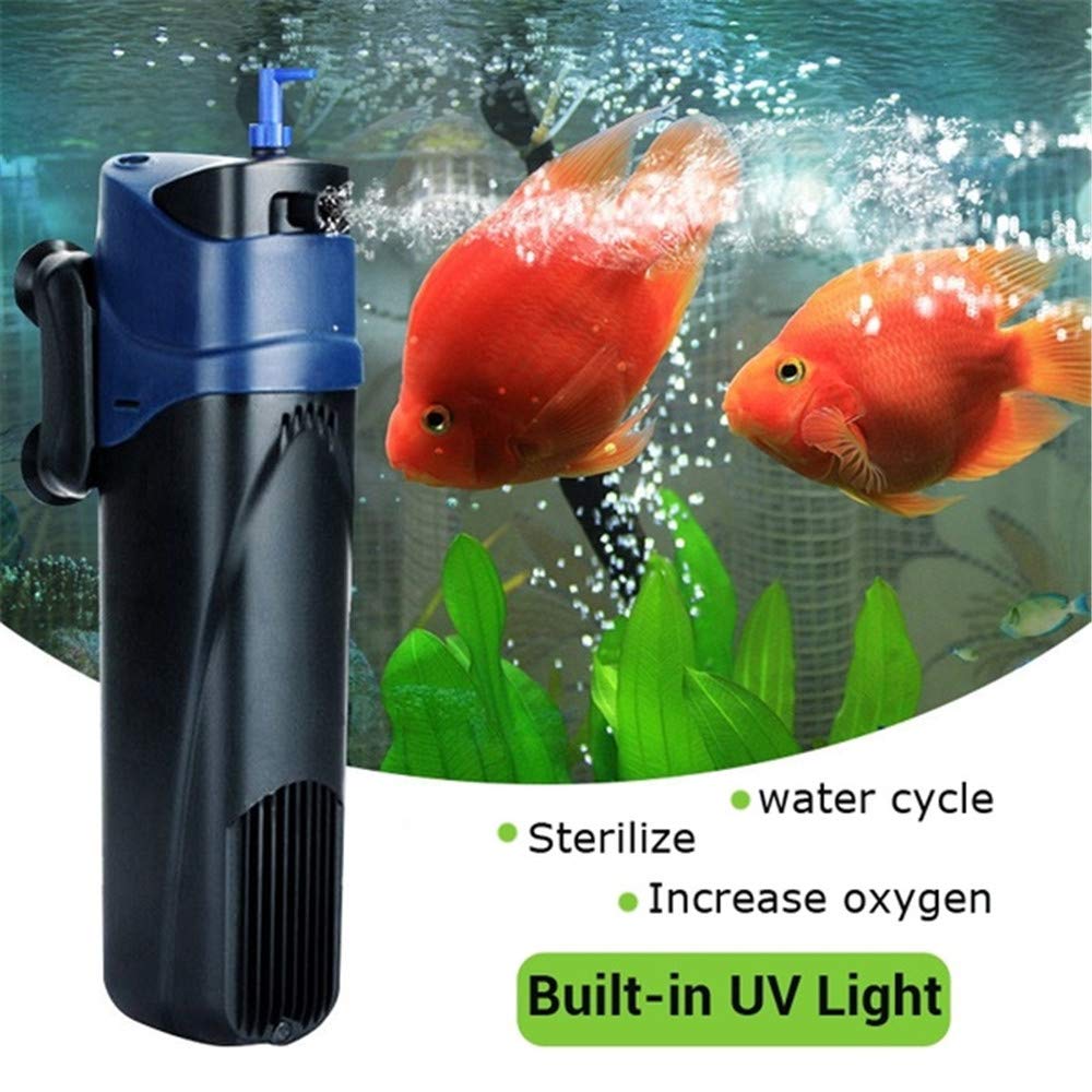 JUP-02 5W UV Sterilizer Submersible Filter Pump, Filtration Oxygen Pump, Water Cycle Aquarium Fish Tank (US Plug)