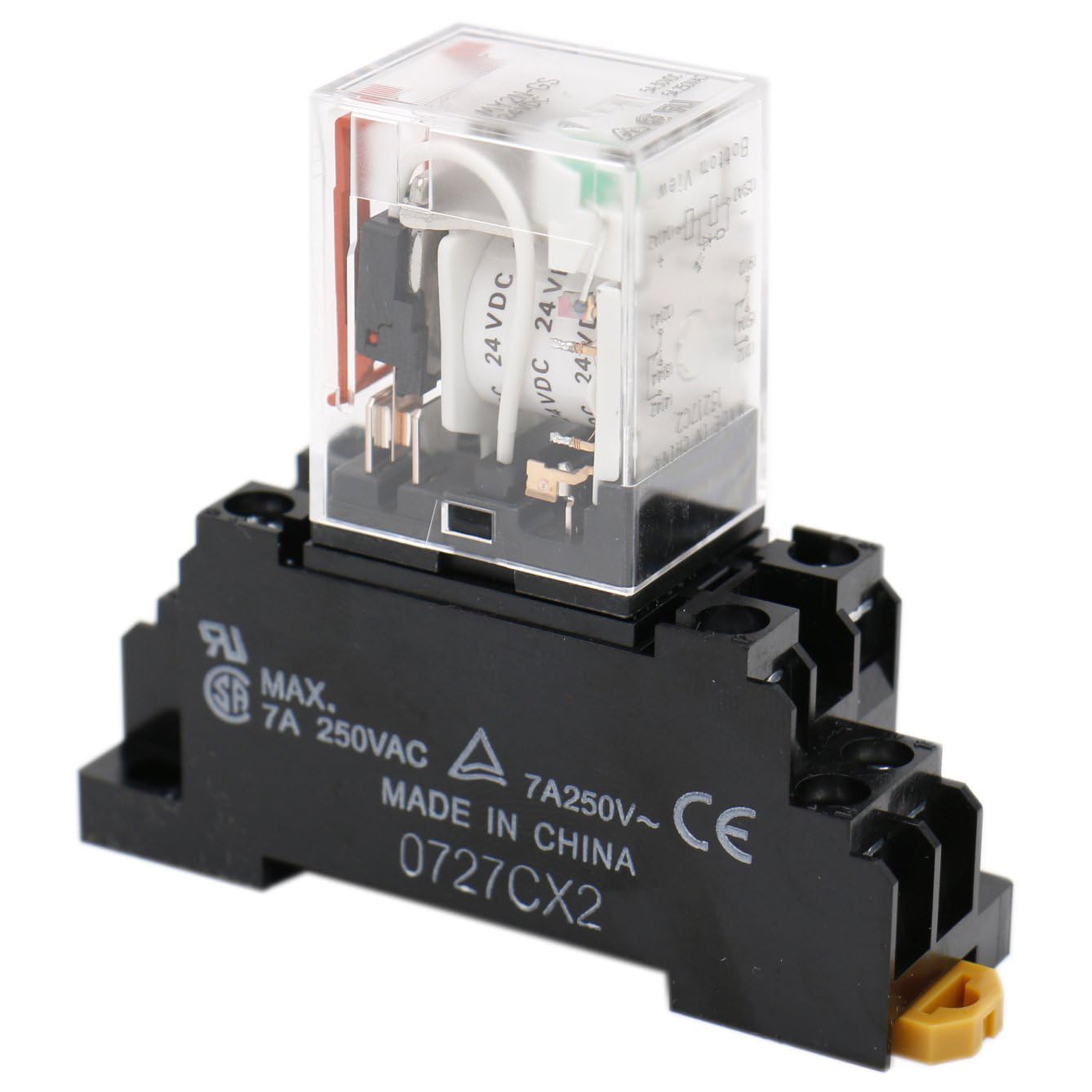 Baomain Gereral Purpose Relay MY2N-GS DC 24V Coil LED Indicator 8 pin terminal with DIN Rail PYF8A Socket Base