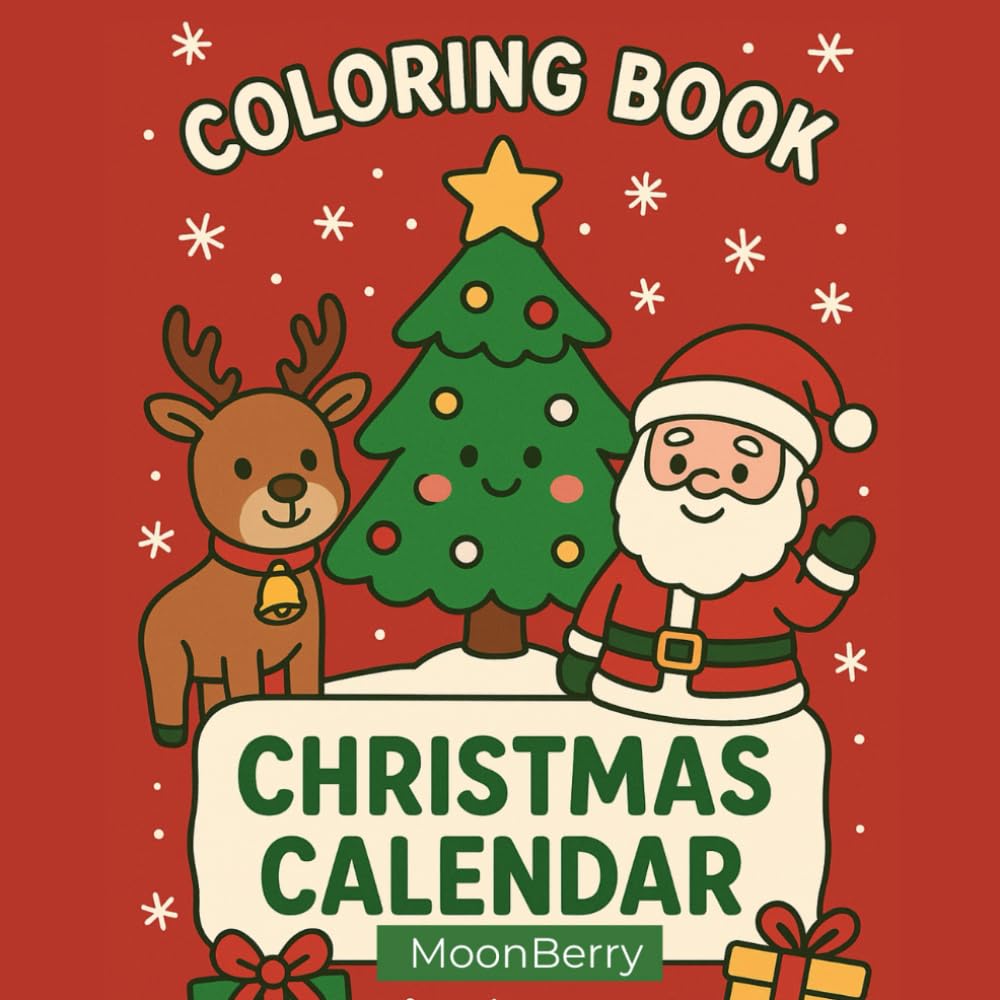 Christmas Calender Coloring Book: Bold and easy advent calender for Kids and Adults