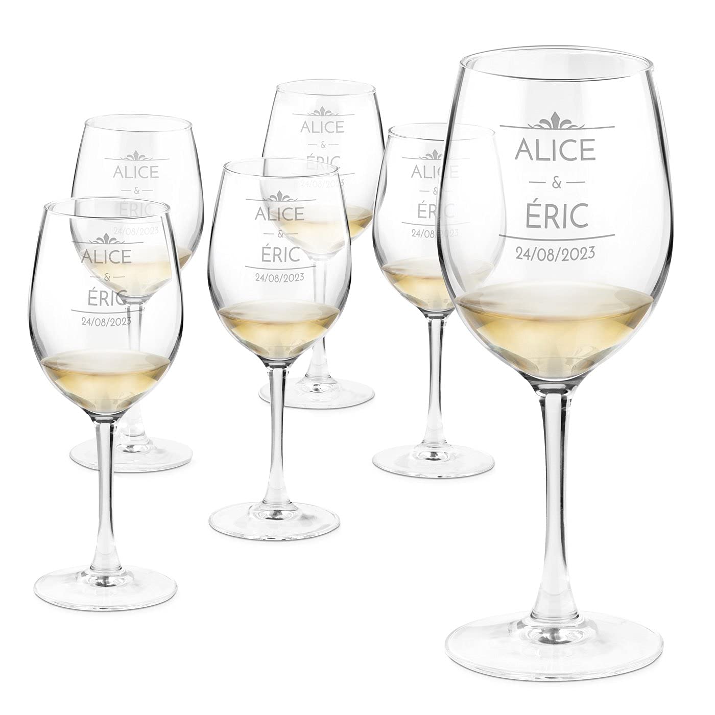 Maverton 6 Verres à Vin en Cristal | Cadeau d’anniversaire pour chaque Couple, Cadeau Noel, Le set pour parents, Simplicité