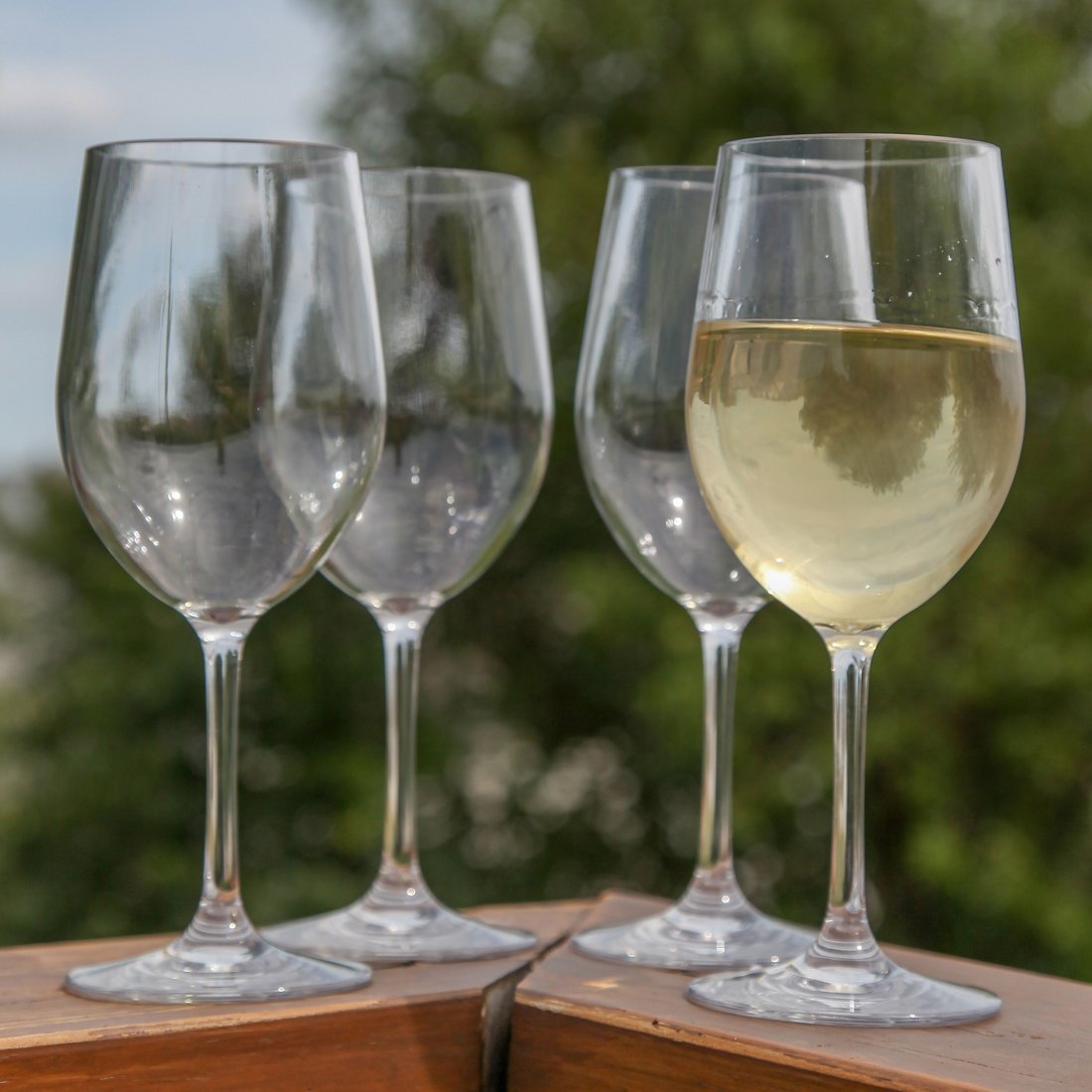 Lily's Home Unzerbrechliche Chardonnay-Weingläser, aus bruchsicherem Tritan-Kunststoff, ideal für den Innen- und Außenbereich, wiederverwendbar, 340 ml, 4 Stück