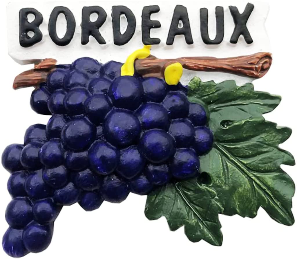 Bordeaux France Grape Bordeaux Fridge Magnet Refrigerator Magnet Decoration Magnet Sticker Souvenir Resin Crafts