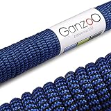 Ganzoo Paracord 550 Seil für Armband, Leine, Halsband, Nylon-Seil 31 Meter, blau schwarz
