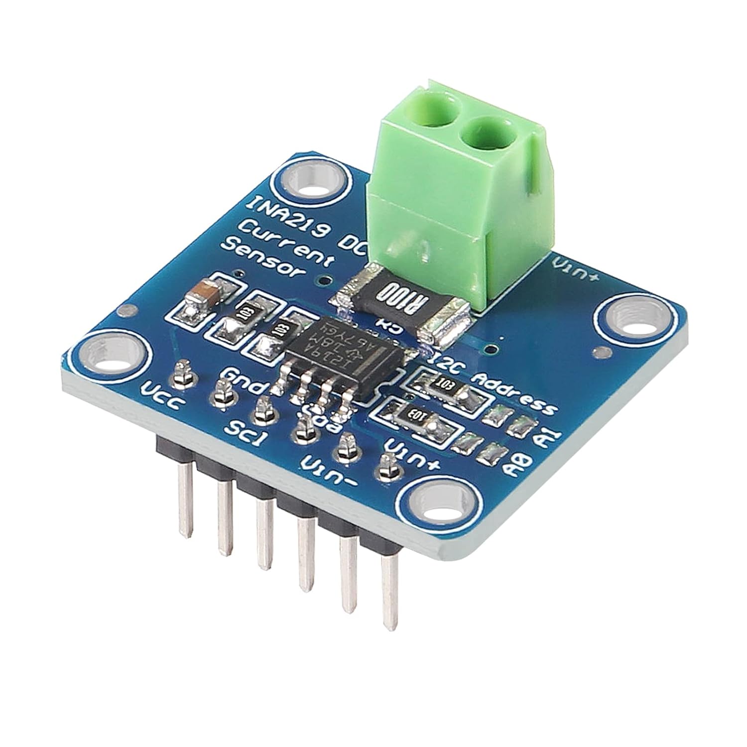 2PCS INA219 I2C Interface Bi-Directional DC Current/Power Monitoring Sensor Module DIY 3V-5V IIC I2C Current Power Supply Sensor SOT23 Breakout Module