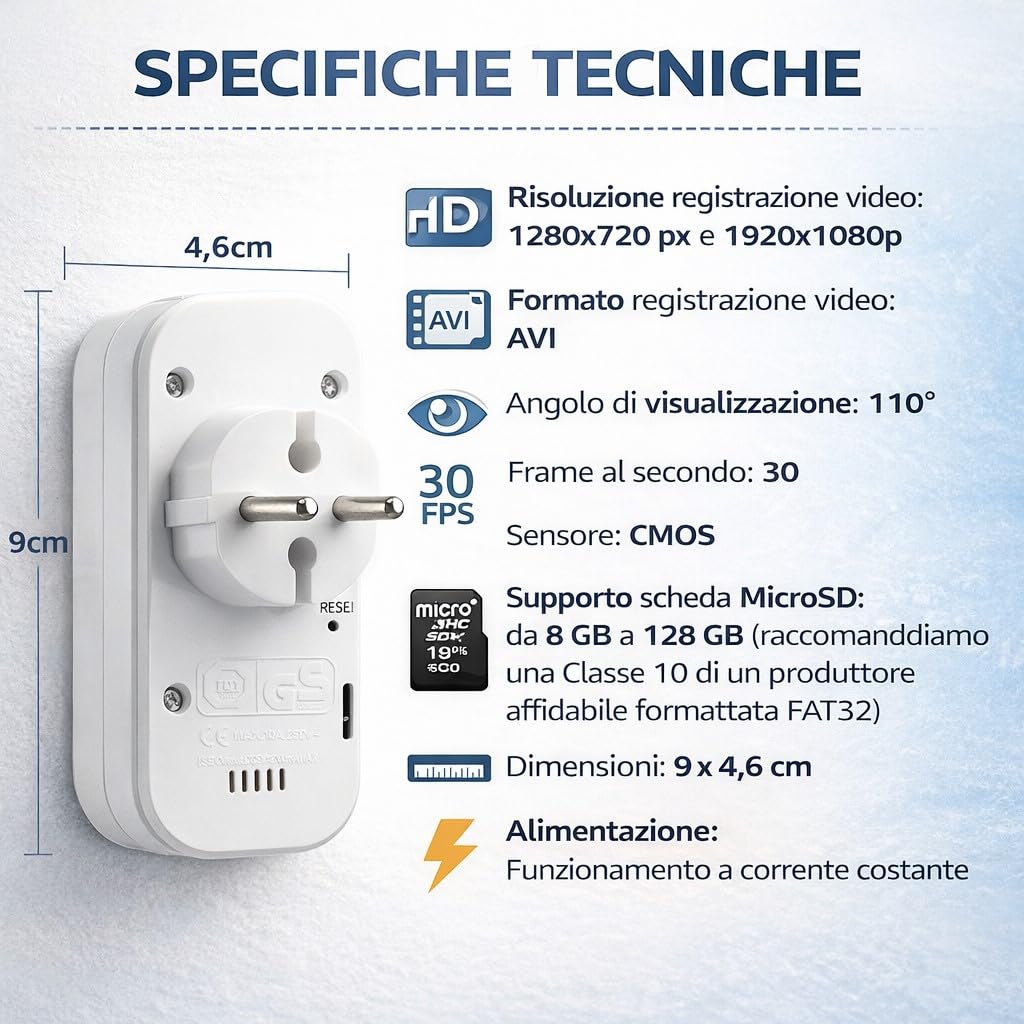 Wewnętrzna kamera szpiegowska WiFi 1080P zintegrowana z wieloma gniazdami, mini ukryta kamera z mikrofonem, wykrywanie ruchu, sterowanie aplikacją - CW1015