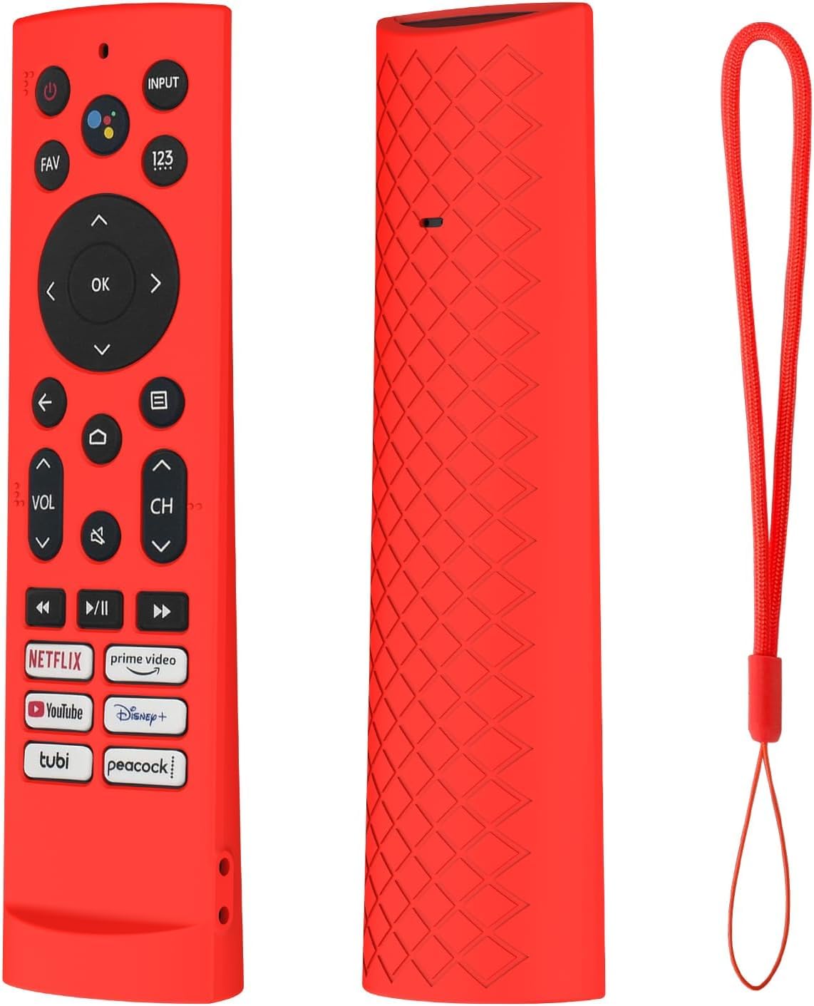 Silicone Remote Cover for Hisense Smart Tv Remote VU GOLED Series Tv Remote Cover Case - Remote NOT Included (Red)