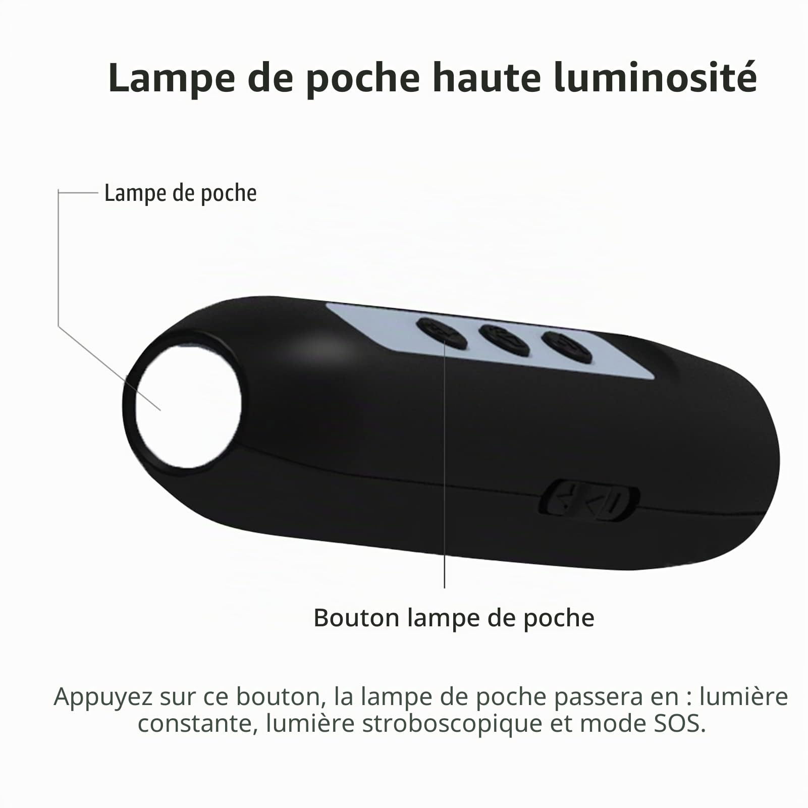Répulsif à ultrasons pour chien - 3 modes - Portable et rechargeable - Avec lampe de poche intelligente à haute luminosité et affichage
