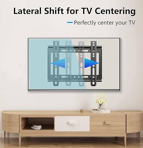 Miniatura 5 de Soportes de pared para TV de perfil bajo fijos para LED de 14 a 43 pulgadas, televisores LCD de pantalla plana de hasta 55 libras, soporte universal