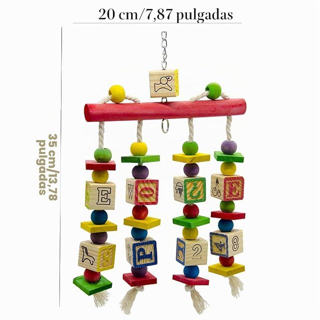 Foto 3 de 8 de Juguetes Para Pájaros,Juguete De Loro,Juguetes Para Masticar Pájaros,Columpios Para Loros