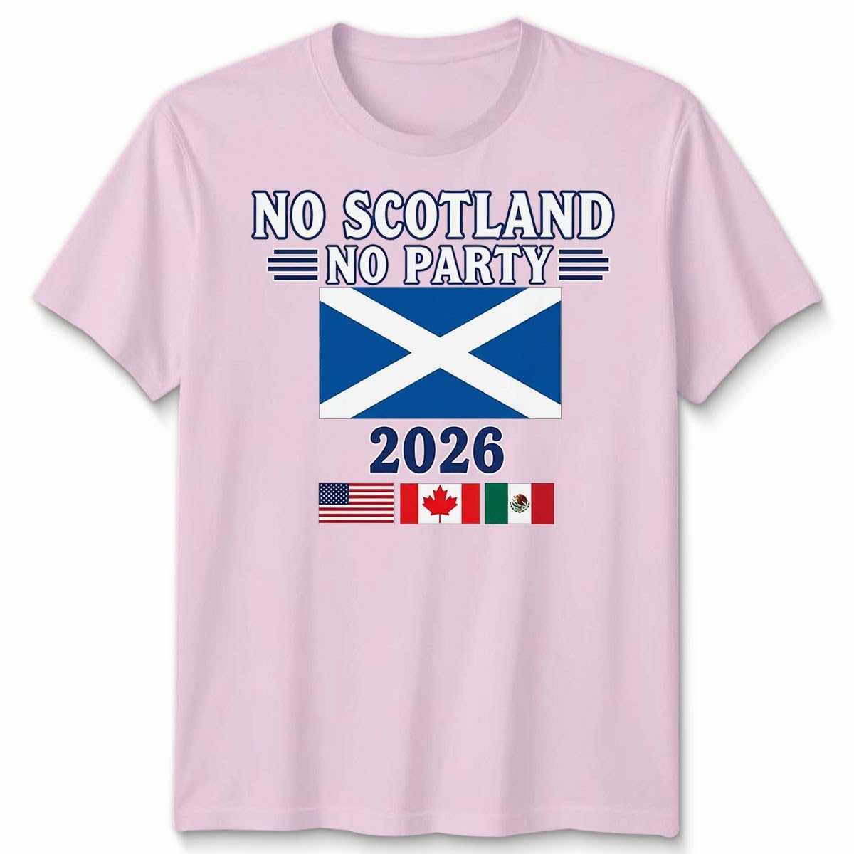D&T Unisex Tshirt Scotland Football USA Cup Football Tournament of The World 2026 12-13 Years Light Pink