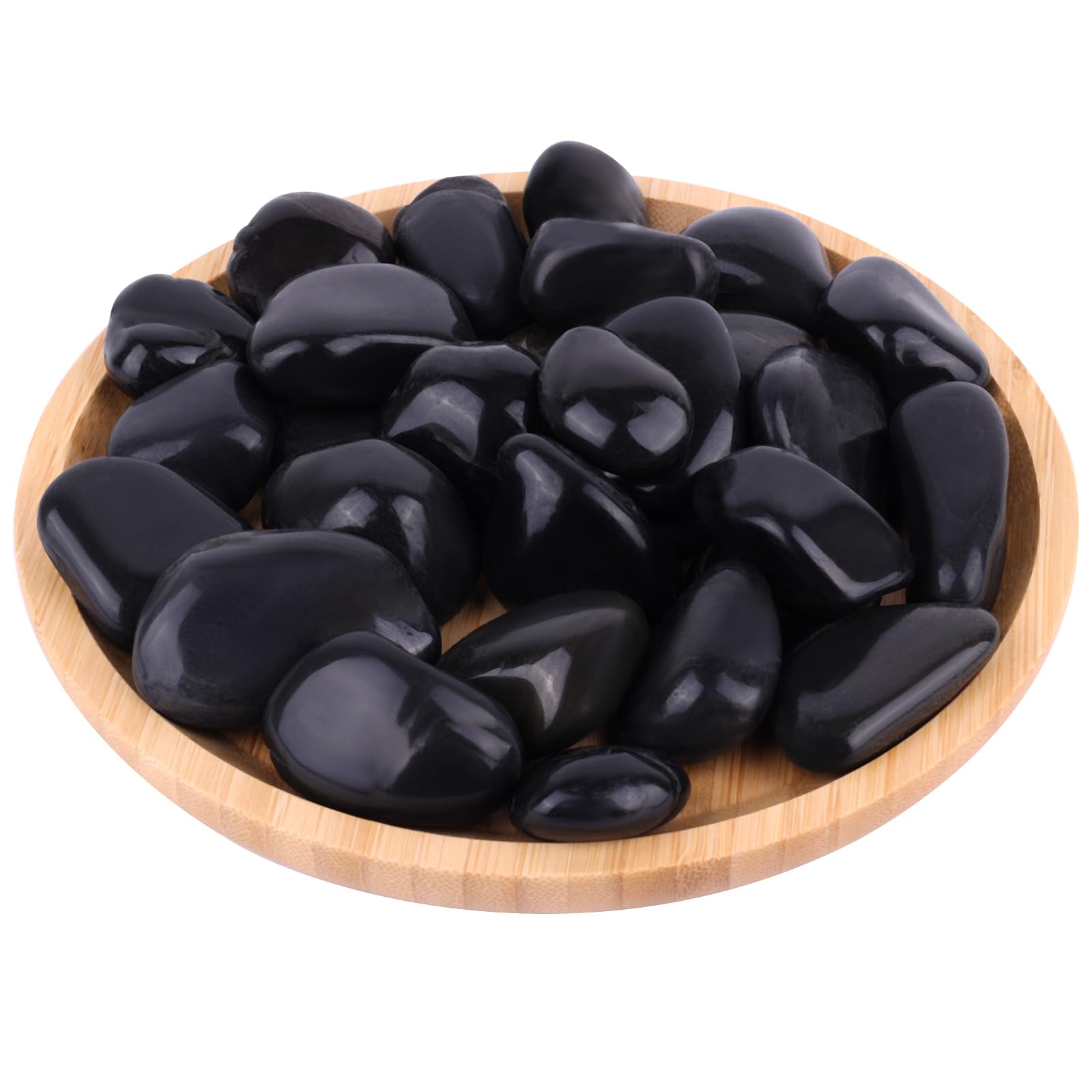 5 lbs Natural Black River Rocks, 2-3 Inch High Polished Decorative Stones,Landscape Rocks Pebbles for Indoor Plants Rocks for Landscaping Outdoor Rocks for Plants Indoor,River Rocks for Landscaping