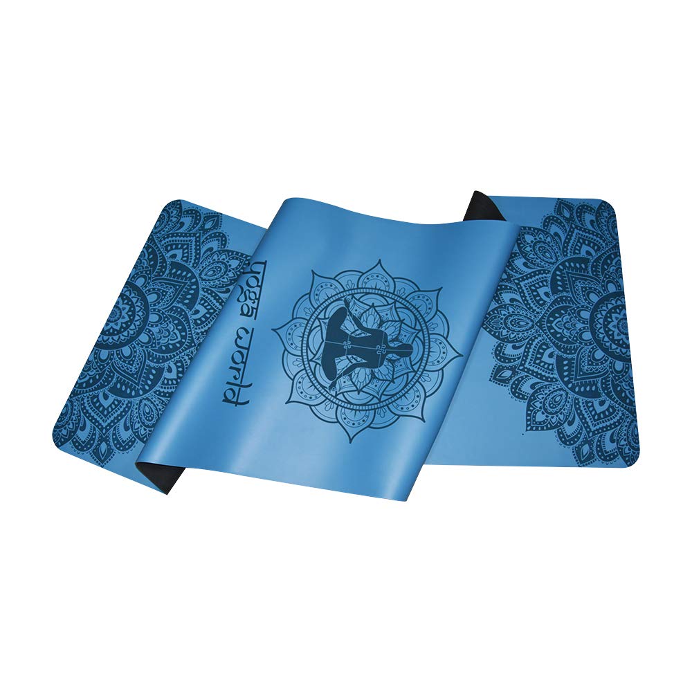 Yoga World Esterilla de yoga Mandala – antideslizante y antideslizante de goma TPE – suave, gruesa y duradera para ejercicios de pilates y entrenamiento en casa – Cojín ecológico biodegradable