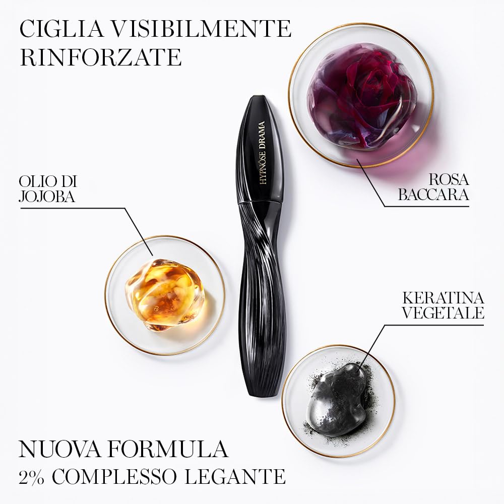 Lancôme - Hypnôse Drama Mascara Nero Volume Estremo Istantaneo 01 - Ciglia Più Forti, Sguardo Più Intenso - Volume 17 Volte Maggiore - Tenuta 24h - Formula Arricchita con Bonding Complex