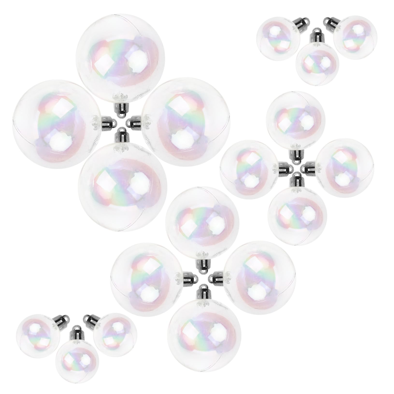 Boules de Noël transparentes et colorées en plastique incassable x18