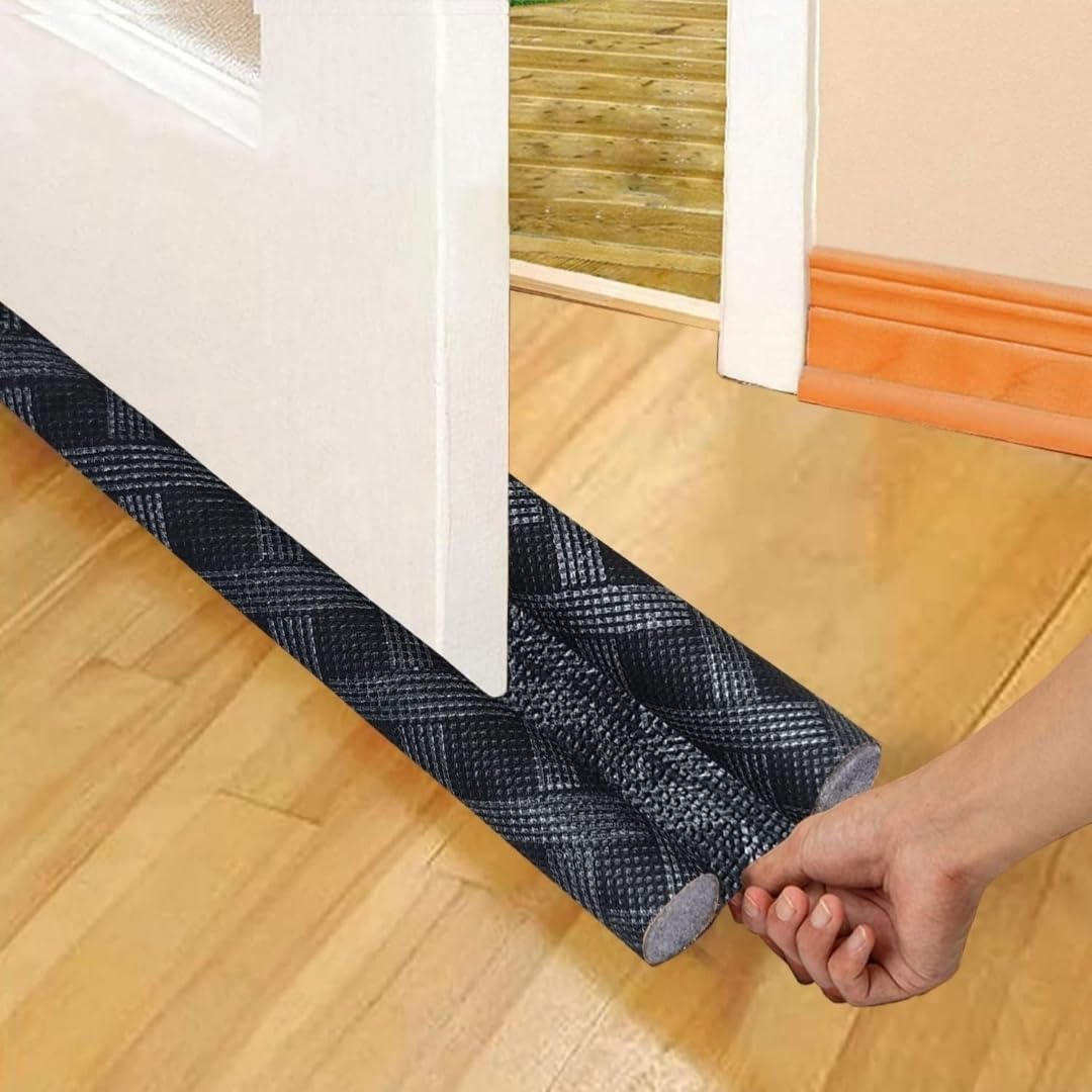 PVC Door Guard (39 Inches, Pack of 4) Gap Filler for Door Bottom Seal Strip - Sound-Proof, Reduce Noise, Energy Saving Door Stopper for Reduce Door Dust, Door Guard for Home(Printed Black)