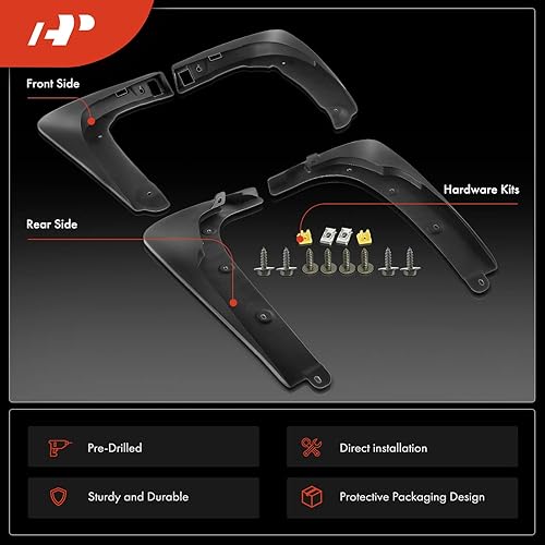 Miniatura 3 de A-Premium Juego de 4 guardabarros con accesorios compatibles con Toyota RAV4 2000-2005, SUV, (con guardabarros), atornillado, delantero y trasero