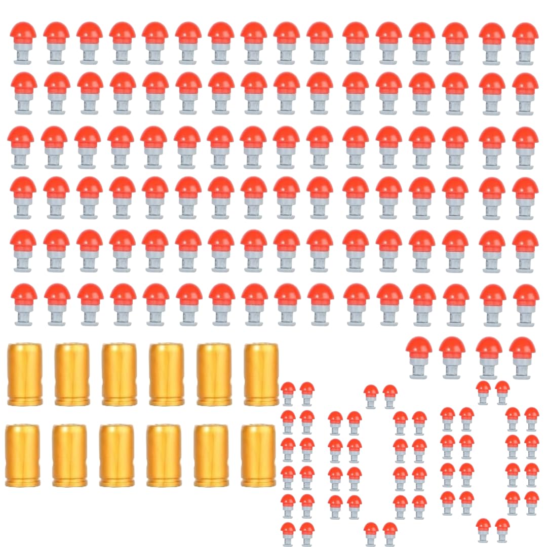 TOYPAPA100 Quantity Plastic Bullet and 12 Quantity Plastic Bullets Shell only Suitable for Automatic Shell Ejection Toy Gun Type| Toy Gun not Included