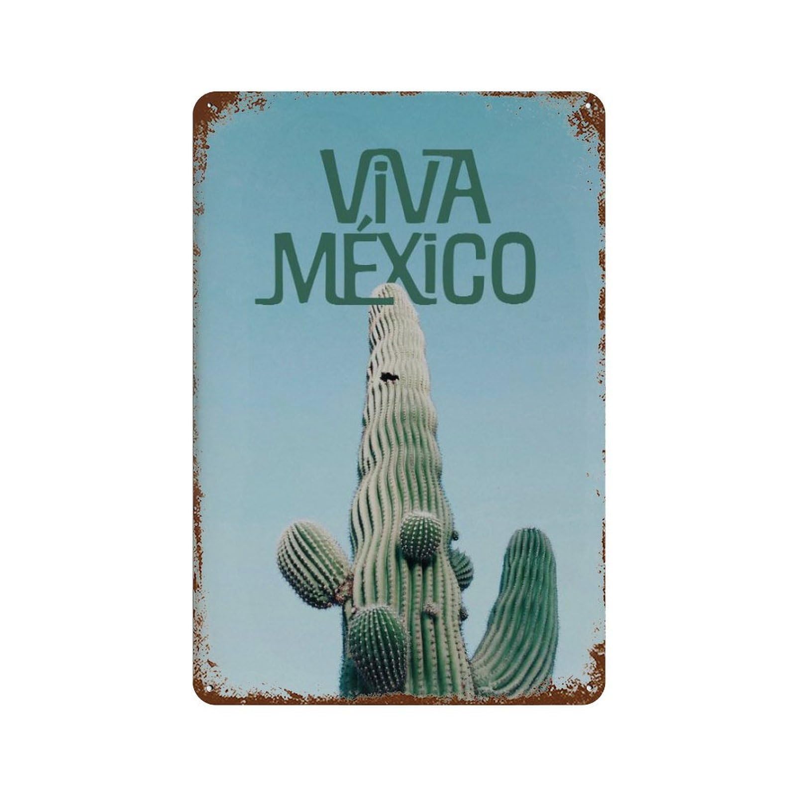 xiaoxiaoshen Viva Mexico Cactus Travel Wall Decor Art Metal Tin Poster Modern Home Decor Art Home Bar Shop Decorations Vintage Sign 30x20cm