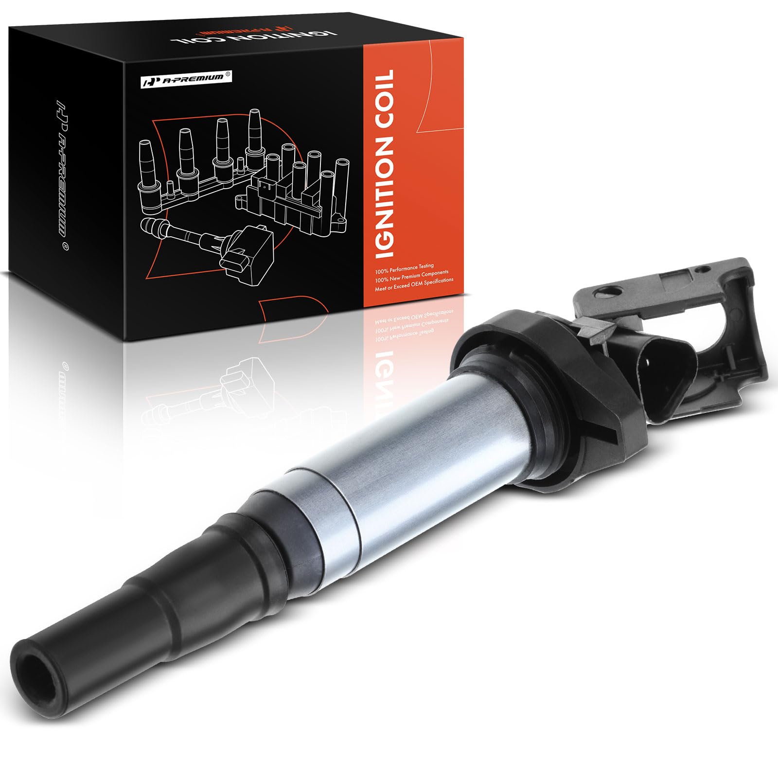 A-Premium Ignition Coil Pack Compatible with Mini Cooper 2007-2007 L4 1.6L Naturally Aspirated, Cooper 2008-2013 L4 1.6L Turbo, Cooper Countryman 2011
