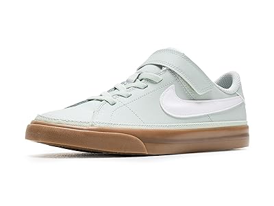 Nike Kids Court Legacy (Little Kid) Boys Shoes Light Silver/White/Gum Dark Brown : 11 Little Kid M, Leather