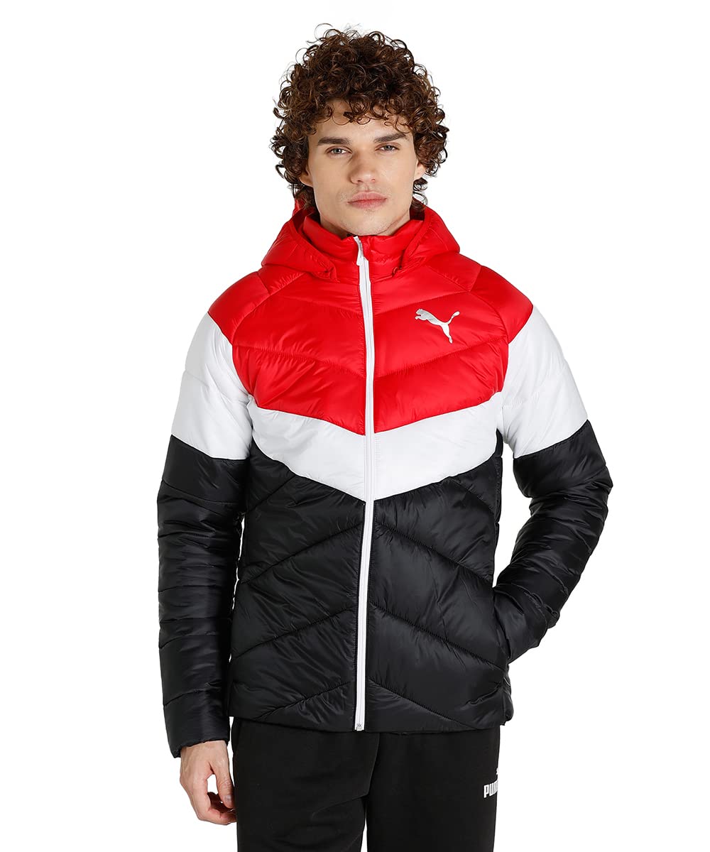 puma Men Nylon & Net Colorblock Standard Length Padded Jacket-picture-19