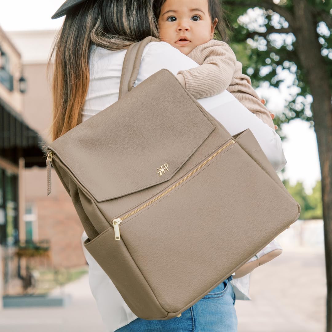 Leather Diaper Bag Backpack, Large Capacity with Insulated Pockets | Freshly Picked - Image 2