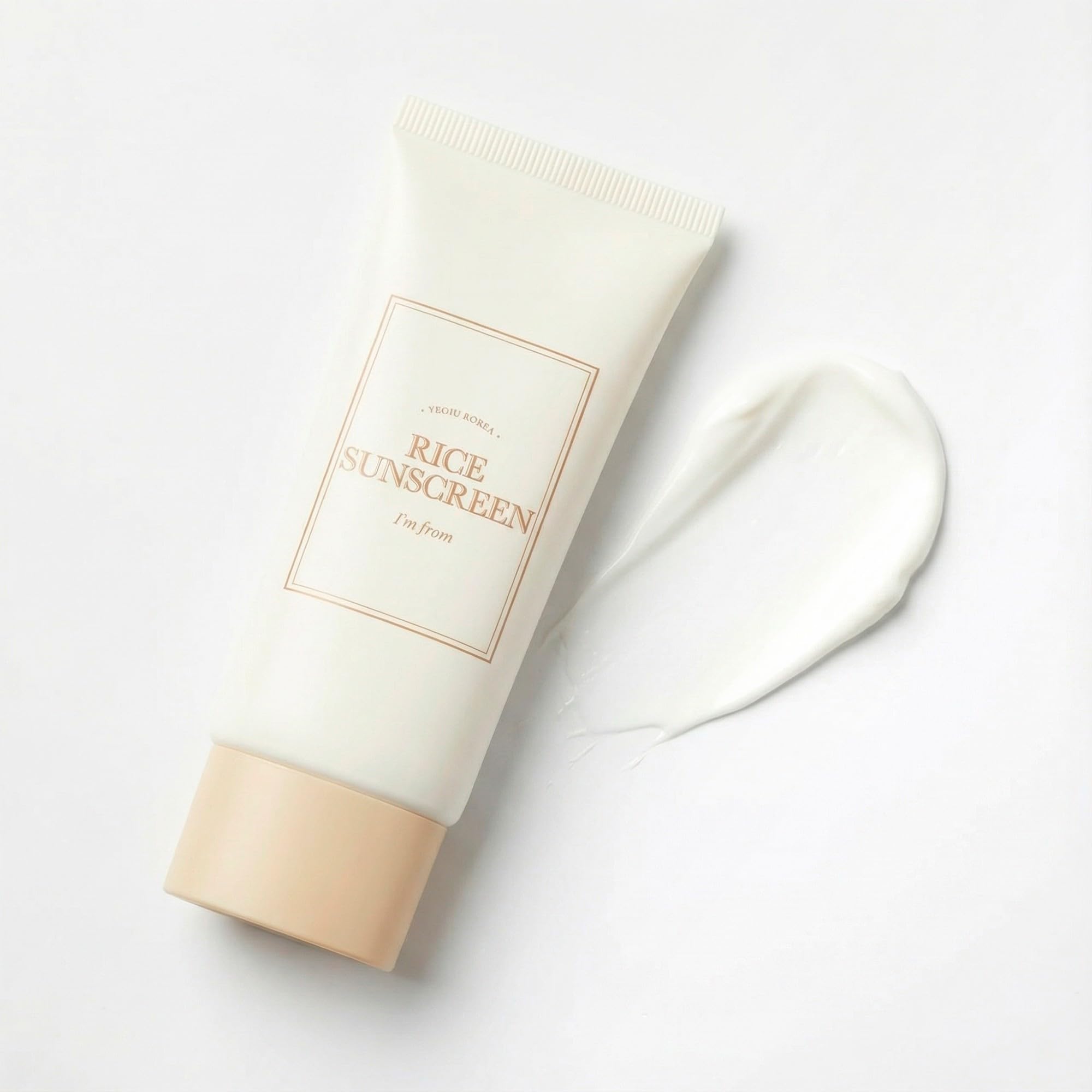 I'm from Écran solaire au riz 50 ml, physique, extrait de riz 41%, oxyde de zinc non nano, respectueux des récifs, protection solaire de la peau