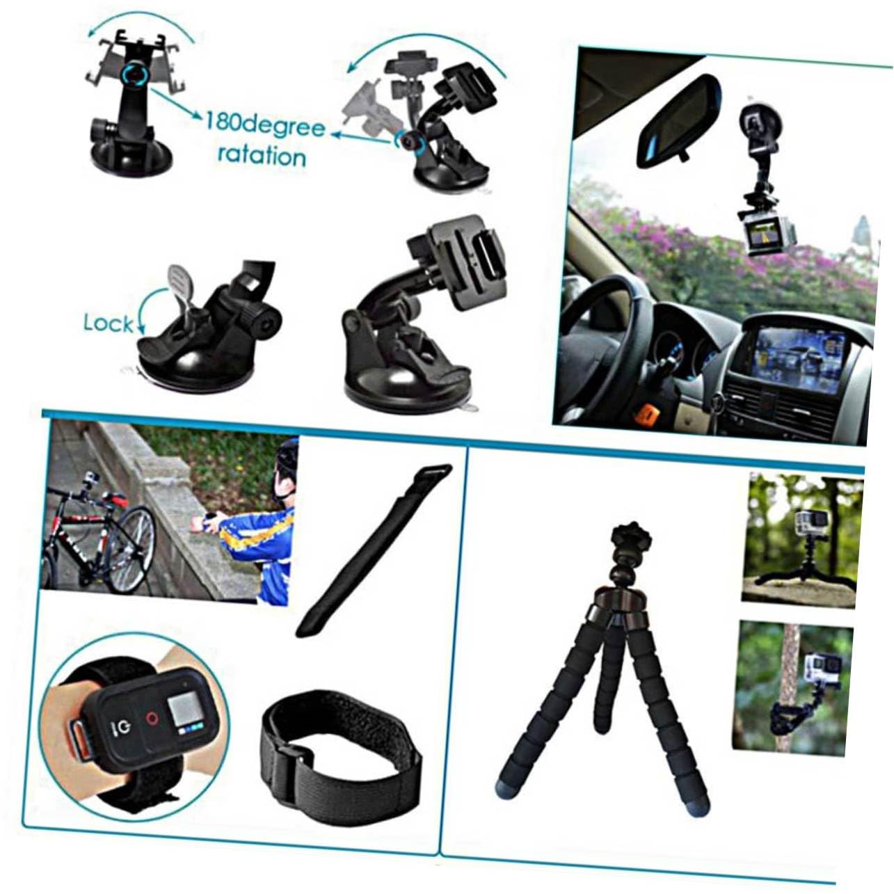Gadpiparty Accessoires pour Caméra Kit Complet avec Trépied Flottant Et Support Ventouse pour Et