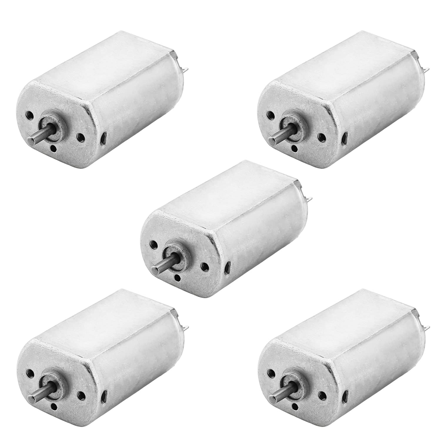 Heyiarbeit Micro DC Motor 12V 7000 RPM R385 Strong Magnetic Round Shaft High Speed Motor for RC Boat Electronic Equipment 5Pcs