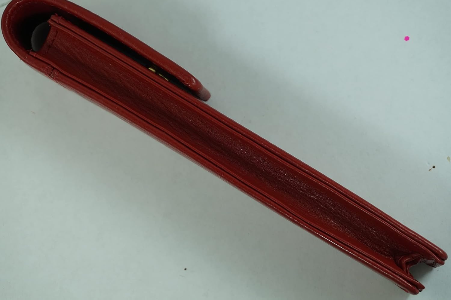 Cross Full Grain Red Leather with Matching Thread Color Combinations, Single Flip Top Pen Pouch with Secure snap, Can Accommodate Any Cross Pen