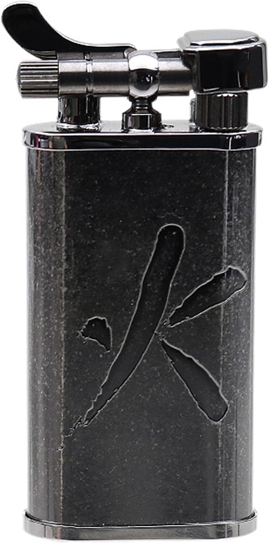 Takara Japanese Dual Flame Pipe Lighter - Refillable, Angled & Adjustable Soft-Flame, Flip Top, Travel Friendly, Uses Butane (Black)