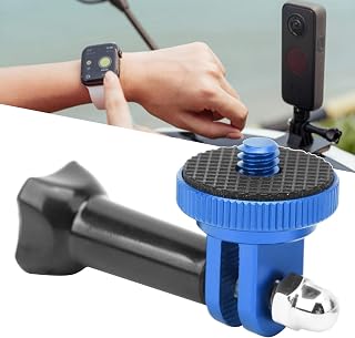 Shanrya Adaptador de câmera esportiva adaptador de suporte de câmera longa vida útil CNC liga de alumínio tamanho compacto prático para câmera esportiva ao ar livre trabalho de câmera panorâmica (azul)